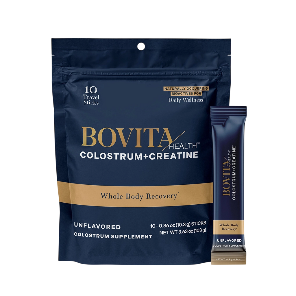 Bovita Health Colostrum + Creatine Unflavored, 10-Count Stick Pack Pouch
