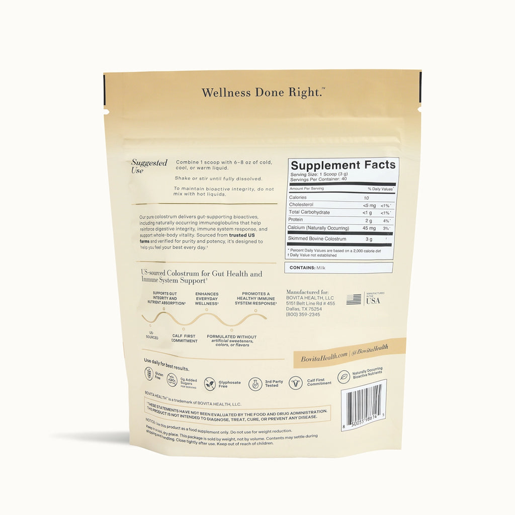 Bovita Health Colostrum Unflavored, 40 Serve Pouch 5