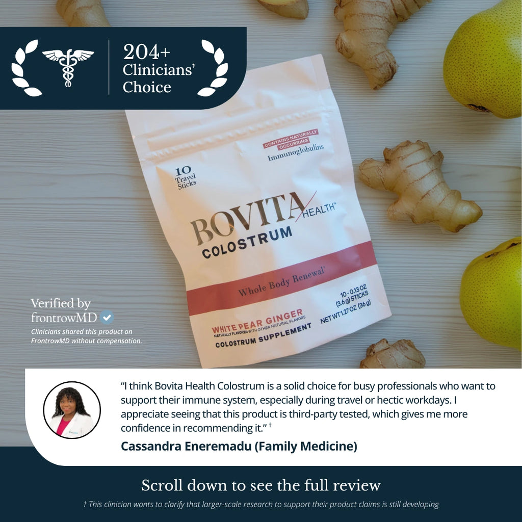 Bovita Health Colostrum White Pear Ginger, 10-Count Stick Pack Pouch 3